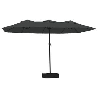 vidaXL Sombrilla Doble De Jard&iacute;n Con Luces Led Antracita 449x265 Cm Vidaxl