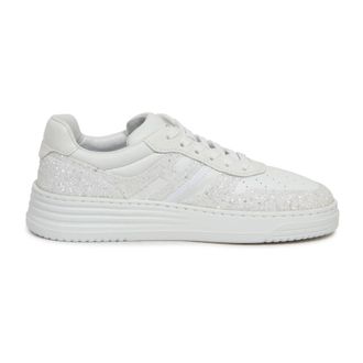 Hogan Glitter Schoenen met Memory Foam Technologie - Dames - Sneakers - Wit - 40 EU - Leer - Schoenen