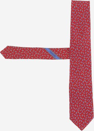 Ferragamo Mens Silk Tie Red Ties & Bow
