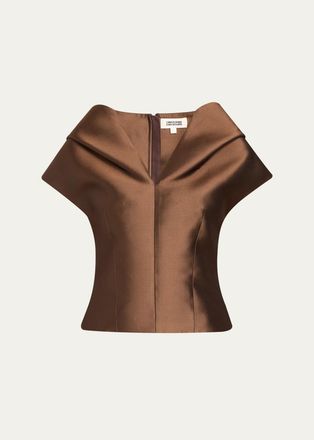 Christopher John Rogers Silk-Blend Husk Top