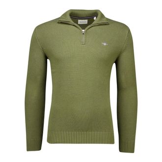 GANT Truien & Vesten, Heren, Groen, 5Xl, Katoen, Casual Katoenen Half-Zip Sweater