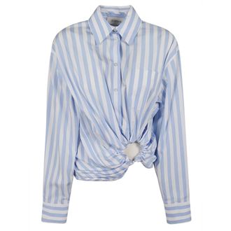 Max Mara Shirts, female, Blue, Size: 2XS Camicia Palmizi