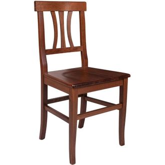 Dmora Dmora - Juego de 2 sillas de salón o cocina, estilo rústico, madera maciza de haya, cm 44x44.5h89, color nogal