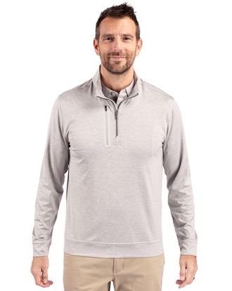 Cutter & Buck Stealth Heathered Quarter Zip Mens Pullover Jacket