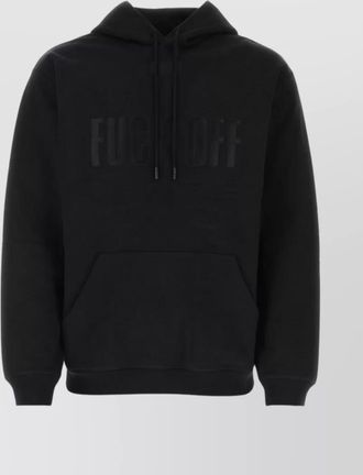 VTMNTS cotton hooded sweatshirt with text detail