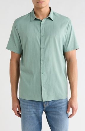 Roark Bless Up Short Sleeve Button-Up Shirt in Dusty Green at Nordstrom, Size X-Large