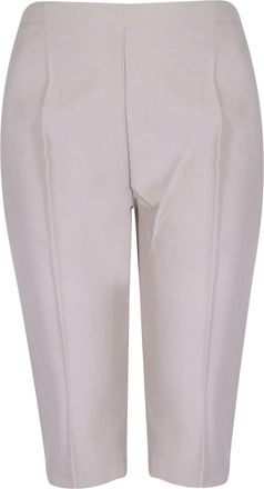 Purple Hanger New Ladies Plus Size Three Quarter Cropped Trousers Elasticated Waist Womens Plain Shorts Stone Size 18