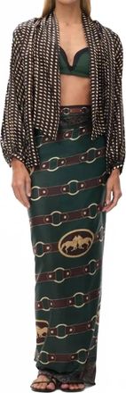 Juan de Dios De La Falaise Sarong In Green Horse Reins