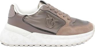 Pinko Chunky sneakers met metallic vlak - Bruin