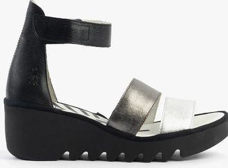 FLY London Womens Fly London BONO290FLY Womens Sandals Silver/Graphite/Black - Size: 5