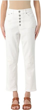 Dondup Dames, Broeken, Wit, Maat: W27 Katoen