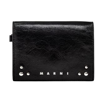 Marni Portafoglio in Pelle con Logo - - Accessories - Donna - Nero - ONE SIZE
