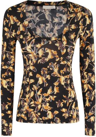 Ulla Johnson Aris Jersey Top met Lange Mouwen en U-Hals - Dames - Longsleeves - Veelkleurig - L - Tops