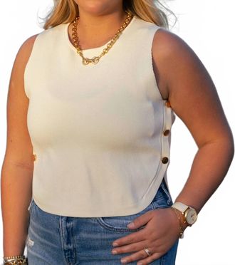 Entro Sleeveless Button Tank In Cream