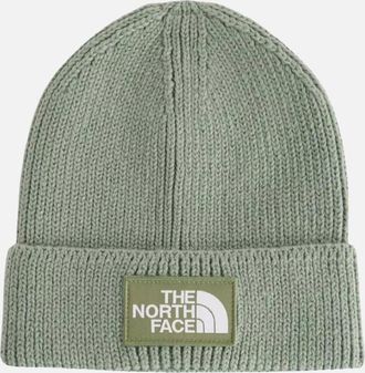 The North Face Womens The North Face Logo Box Cuffed Beanie - Slate Moss/Bark Mist - Green - Size: ONE size
