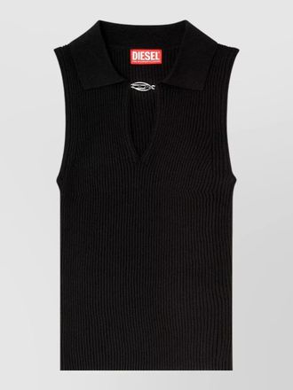 Diesel ribbed polo tank top v neckline