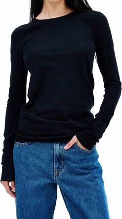 Slvrlake Denim Simple Long Sleeve Tee In Raven