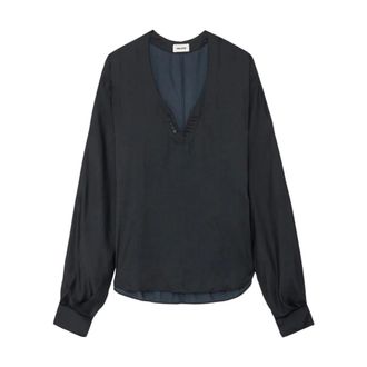 Zadig&Voltaire Blusa Ancha de Sat&eacute;n - Blouses & Shirts - Mujer - Negro - L