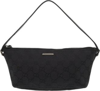 Gucci Pre-owned Handbags, female, Black, Size: ONE SIZE Pre-owned Canvas gucci-bags