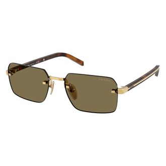 Prada D55S Zonnebril - Heren - Accessoires - Geel - Maat: 55 MM