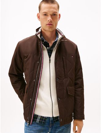 Tommy Hilfiger Mens Quilted Field Jacket - Brown - M