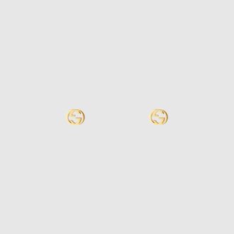 Gucci Interlocking 18k Gold Earrings