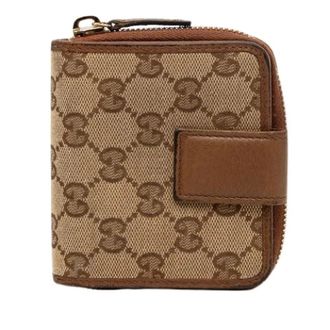 Gucci Pre-owned Wallets, female, Beige, Size: ONE SIZE Pre-owned Small Canvas Wallet