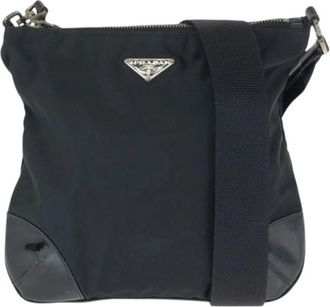 Prada Pre-owned Tessuto Nylon Schoudertas - Dames - Vintage Schoudertas - Zwart - ONE Size - Nylon - Vintage
