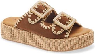Chocolat Blu Chia Platform Slide Sandal in Cinnamon Suede at Nordstrom, Size 7.5-8Us