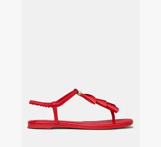 Kate Spade New York Womens Lily Thong Sandal in Red, Size 37.5 | Nappa Leather
