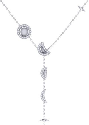 LuvMyJewelry Moon Stages Sterling Silver Diamond Necklace