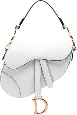 Dior Pre-owned Saddle Schoudertas - Dames - Vintage Schoudertas - Wit - ONE Size - Leer - Vintage