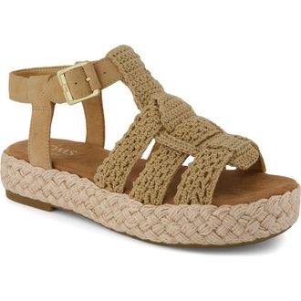 Toms Jac Platform Fisherman Sandal in Medium Beige at Nordstrom, Size 9.5