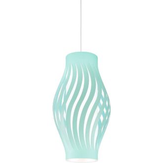 Linea Zero Sospensione Moderna 1 Luce Helios In Polilux Verde H32 Made In Italy