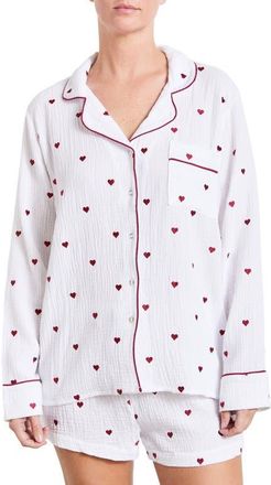Splendid Lottie Love Cotton Short Pajamas in Whte/Emboldened at Nordstrom, Size X-Small