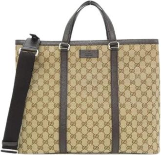 Gucci Pre-owned GG Canvas Tote Bag - Dames - Vintage Shopper - Beige - ONE Size - Vintage