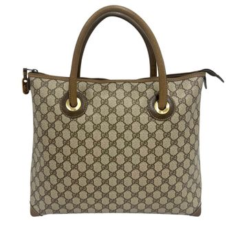 Gucci Brown Pvc Leather Handbag Tote Bag (Pre-Owned)