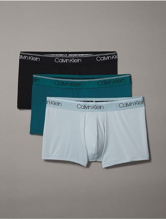 Calvin Klein Mens Micro Stretch 3-Pack Low Rise Trunk - Multi - XL
