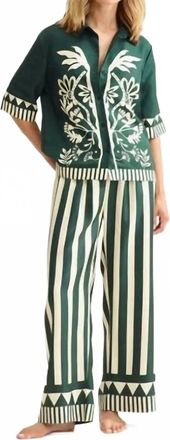 Eres Emeraude Printed Silk Twill Shirt In Scarabee Panama