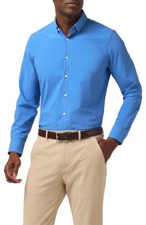Mizzen+Main Leeward Trim Fit Button-Up Shirt in Skyline Blue Levi Plaid at Nordstrom, Size X-Large