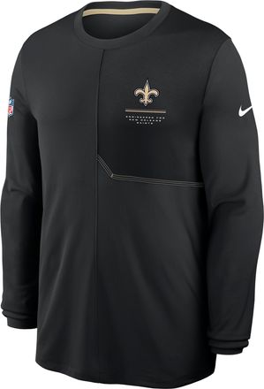 Nike New Orleans Saints Sideline Coach Nike Mens Dri-FIT NFL Long-Sleeve Top in Black | 03B1054Y7W-B8B