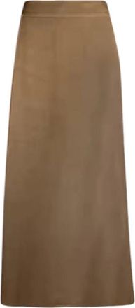 Stenstr&ouml;ms Beige Zijde Blend Maxi Rok - Dames - Midirokken - Beige - L - Spandex - Rokken