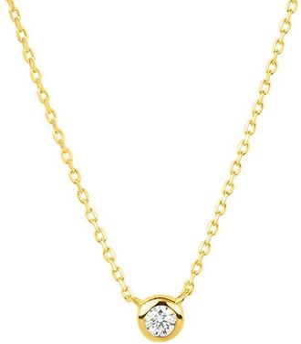MAX + STONE 14k Yellow Gold 2.5mm Round Diamond Necklace