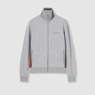 Gucci Cotton Piquet Double Zip Jacket, Size XXXL, Grey, Ready-to-wear