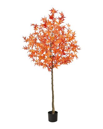 Nearly Natural Autumn Maple Artificial Tree 6ft. Orange