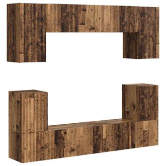 vidaXL Conjunto De Mueble De Tv 5 Pcs Madera Envejecida Vidaxl