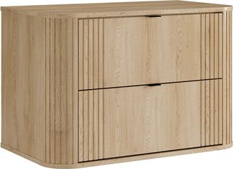 Vente-Unique Mueble de ba&ntilde;o suspendido - Color natural claro - 80 cm - FILOR