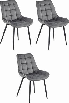 OEM Silla Bera - Terciopelo Gris Oscuro / Patas Negras X 3