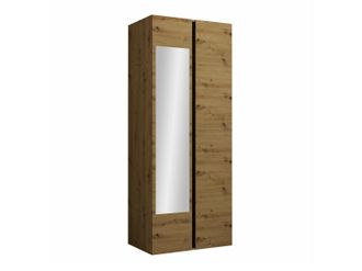 Mirjan24 Mobilier1 - Armario Hartford 368, Roble Artisan + Negro, 186x74x44cm, Puertas De Armario: Con Bisagras, N&uacute;mero De Estantes: 0