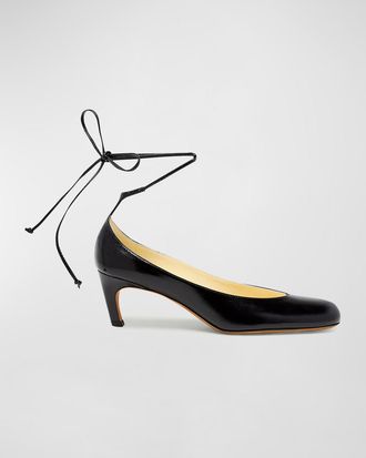 Proenza Schouler Uma Leather Ankle-Tie Pumps